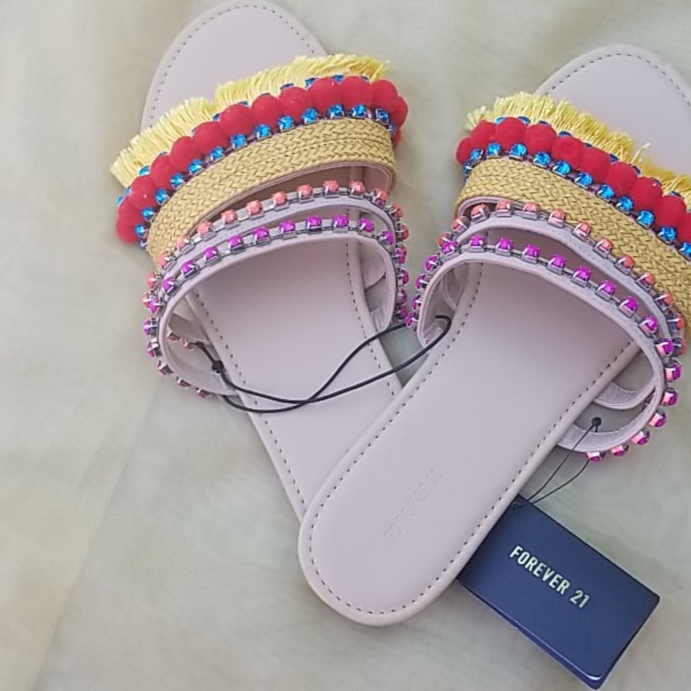 NEW - Summer Sandals Multi Colored Flats